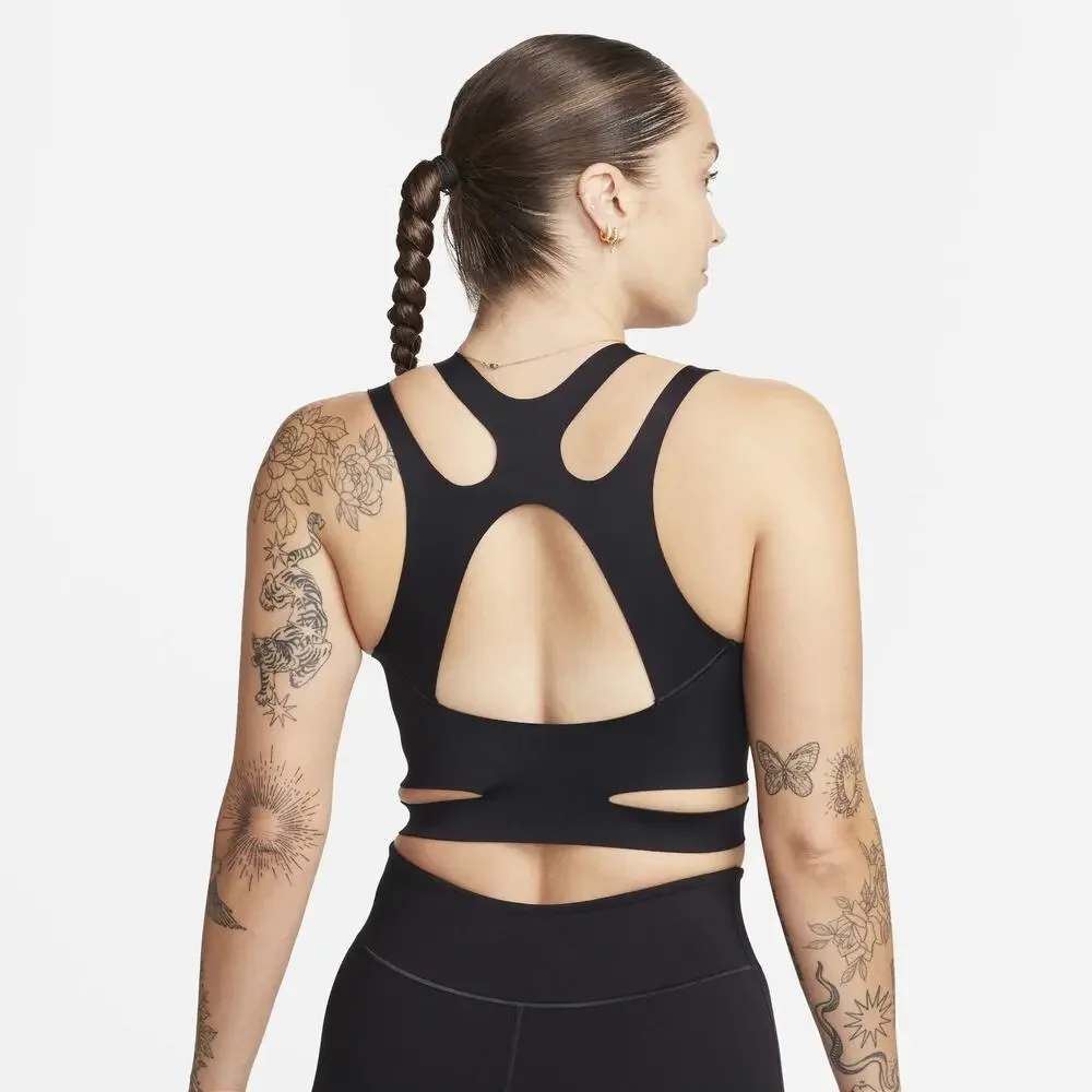 New Nike FutureMove Light-Support Non-Padded Strappy Sports Bra Black Sz L